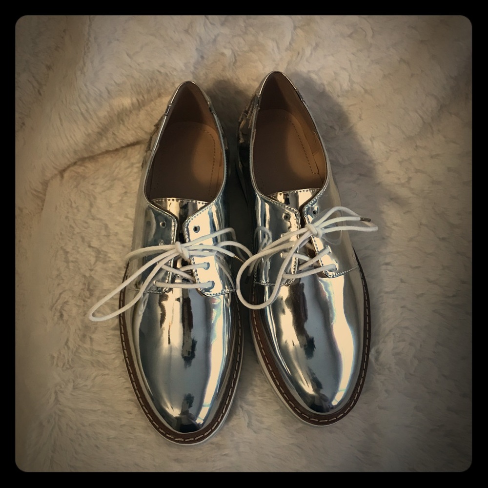 Silver Metallic Zara Creepers